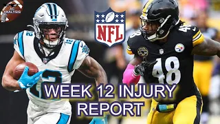 NFL WEEK 12 INJURY REPORT (2020-2021)