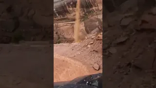 Multiple waterfalls in Moab flash flood on Poison Spider. @prolineutv on Instagram