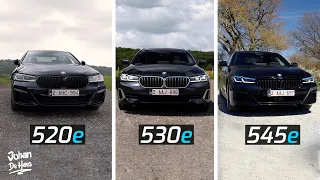 BMW 545e vs BMW 530e vs BMW 520e PLUG-IN HYBRID POV DRIVE COMPARISON