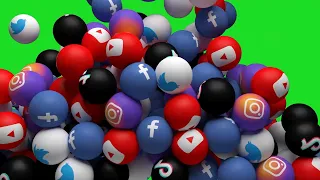 Top 6 3D Social Media Icon Transition With Sound Effect Green Screen || By Green Pedia