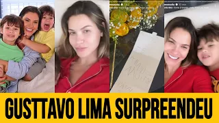 Andressa Suita recebe homenagem no dia da mãe de Gusttavo Lima e seus filhos Gabriel e Samuel