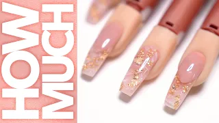 How Much? | Hybrid Dimensional Nails - Pink & White Marble with Gold Foil