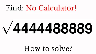 Math olympiad problem a square root without calculator | Geendle