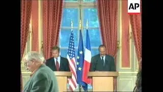WRAP Adds joint Bush Chirac presser to arrival