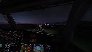 X Plane 11 VR B738 Night Landing Rwy 30 Ljubljana LJLJ