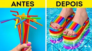 UAU! ARTESANATO DE ARCO-ÍRIS🌈 DIYS COM COLA QUENTE, CANETA 3D E RESINA EPÓXI