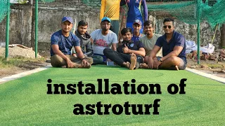 converting concrete to turf - fast and easy way. #artificialgrassinstallation #astroturf #viral