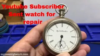 Youtube Viewer Watch Repair!  Thanks Joel,  Here is your Elgin Pocket watch being fixed!