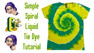 Tie-Dye Pattern: Spiral Green & Yellow (Liquid Dye)