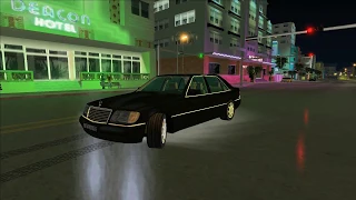 GTA Vice City Sky GFX ride in Miami Mercedes W140 S600