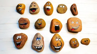 Funny Stone Art | Rock Acrylic Painting Ideas | Easy DIY Craft ideas | Beginners | Alive Stone |