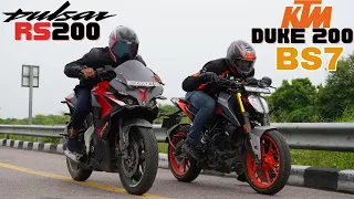 KTM Duke 200 vs Bajaj Pulsar RS200 Drag Race