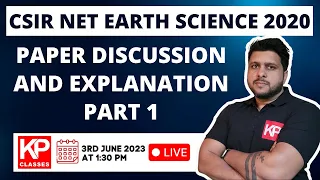 CSIR NET JUNE 2020 EARTH SCIENCE PAPER Discussion and Explanation Part 1