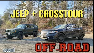 Taking the Crosstour on an off-road adventure|Jeep XJ tags along