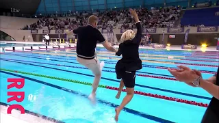 Holly Willoughby @jumps in the pool