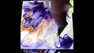 WD40 и фен в акриловой заливке. Короткая версия #акриловаязаливка #fluidart #abstractart