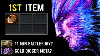 NEW META First Item Battle Fury Riki Fast Gold Digger Farm 1 Skill Delete All Meta Heroes WTF Dota 2