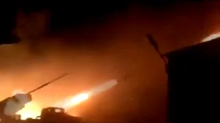 Война на Украине Грады ДНР обстреливают силы АТО Grads DNR firing at forces ATO   Ukraine Grad milit