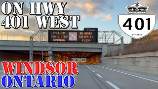 ON 401 West - Windsor - Ontario - Canada - 4K Highway Drive