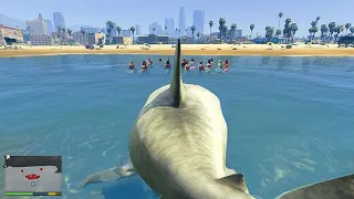 PLAYING as a MEGALODON in GTA 5! (Mods)