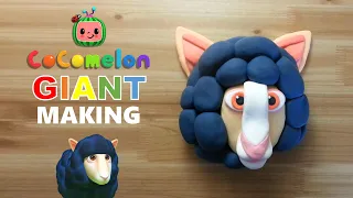 GIANT cocomelon baa baa blue sheep clay cracking making 거대 코코멜론 파란 양 클레이로 만들기