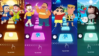 Ninja Hattori Hindi vs Doremon Hindi vs Shinchan Hindi vs Oggy Hindi – Tiles Hop EDM Rush