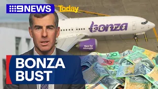 Bonza enters voluntary administration after flight chaos | 9 News Australia