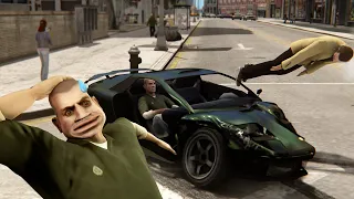 Packie : “Niko where's your seatbelt?” In traffic at a speed of 9999999！ - GTA4