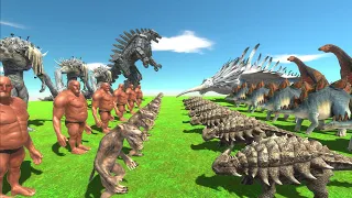 Mechagodzilla fantasy infernal VS Bewilderbeast Herbivore dinosaurs - Animal Revolt Battle Simulator