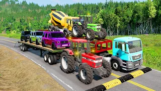 Flatbed Trailer Tractor Truck Log Bridge Car Recovery - Rails & Train - BeamNG.Drive