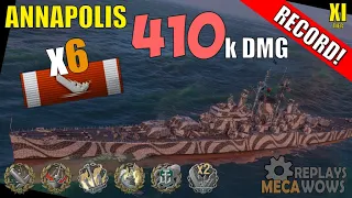 DAMAGE RECORD! Annapolis 6 Kills & 410k Damage | World of Warships Gameplay