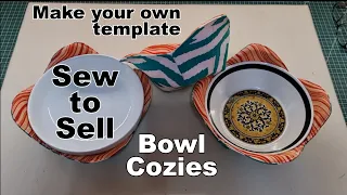 DIY Sew & Sell Shaped Bowl Cozy Make your own Template easily without using creative grid How to Sew