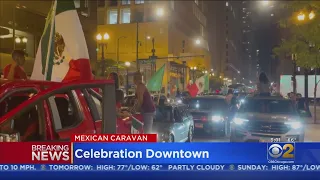 Hundreds Of Cars Roll Through Downtown For Second Night To Celebrate Mexican Independence Day