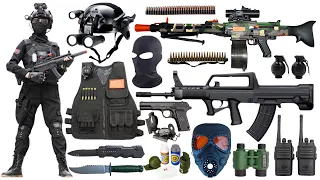 Special police weapon toy gun set unboxing, MG3 light machine gun, Type 95 assault rifle, bomb