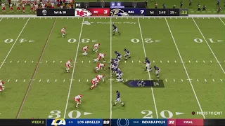 Madden 22 Franchise Chiefs @ Ravens week 2