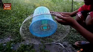 Creative Boy Make Fish Trap Using PVC Bottal - Fan Guard - Basket To Catch A Lot of Fish