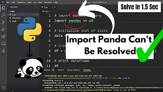 import "pandas" could not be resolved from source pylance report missing module source | #code_gyani