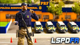 GTA V : MOD POLICIA - SUPER BLITZ POLICIAL DA PRF NA FRENTE DO BATALHÃO! ( INCRÍVEL )