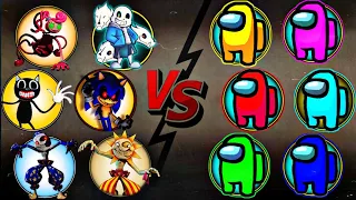 Sonic Exe, Mommy Long Legs, Cartoon Cat, Sundrop, Moondrop & Sans Vs All Crewmate | Most Epic Video