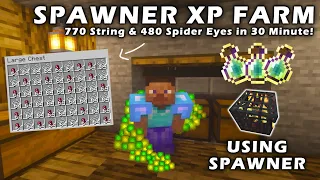 Minecraft Cave Spider Spawner XP Farm - Simple Design - Survival Friendly (Tutorial)