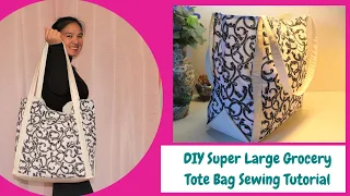 DIY Super Large Grocery Tote Bag Sewing Tutorial/Easy to sew largely shopping bag