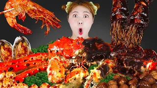 MUKBANG 하이유의 매운 대왕 킹크랩&해물찜 먹방! Giant KingCrab Shrimp Spicy Seafood Eatingshow 블랙타이거새우 가리비 | HIU 하이유