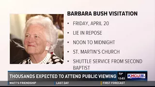 Thousands expected to attend public viewing of Barbara Bush