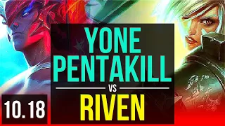 YONE vs RIVEN (TOP) | Pentakill, Quadrakill, Rank 5 Yone, 79% winrate | TR Grandmaster | v10.18