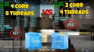 Test I3 12100f vs Pentium G7400 test Counter-Strike Global benchmark 12100 vs 7400 гиперпень