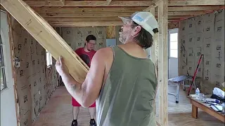 Framing Inside Walls To Convert A Shed Into A House 3