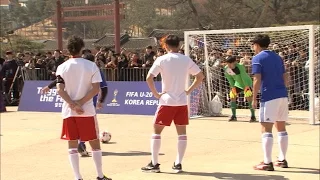 Diego Maradona misses penalty in 5-a-side