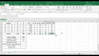 Tutorial Penyelesaian Soal Ukuran Penyebaran Data Berkelompok dengan Excel 2016