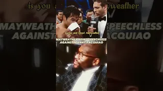 Mayweather being speechless against Manny Pacquiao #boxing #pacman #highlights #pacquiao