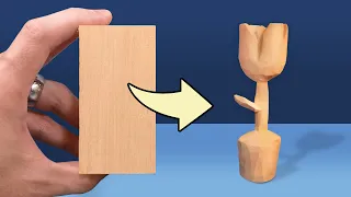 Whittling a Flower Out of Wood - Easy Wood Carving Project